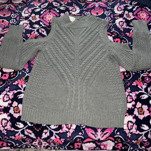NWT Aeropostale Cold Shoulder Cable Sweater - Picture 5 of 9